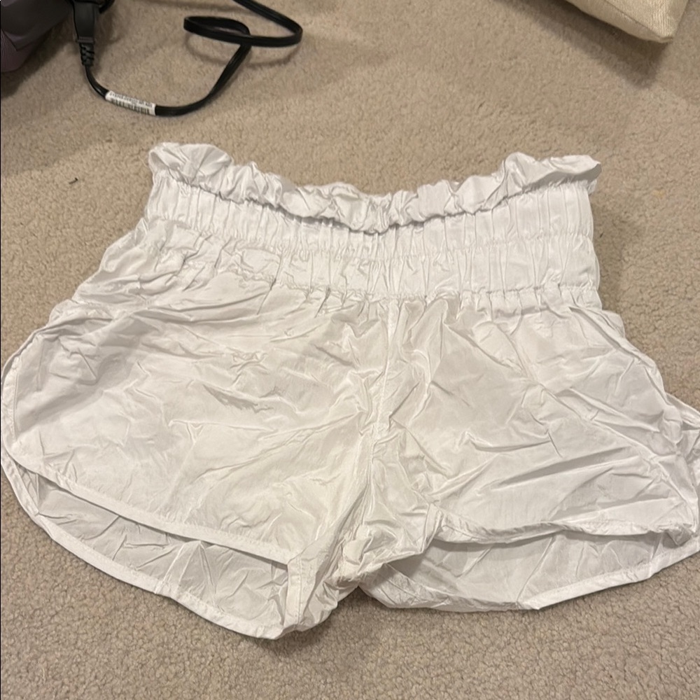 White Women's Ruffled Shorts